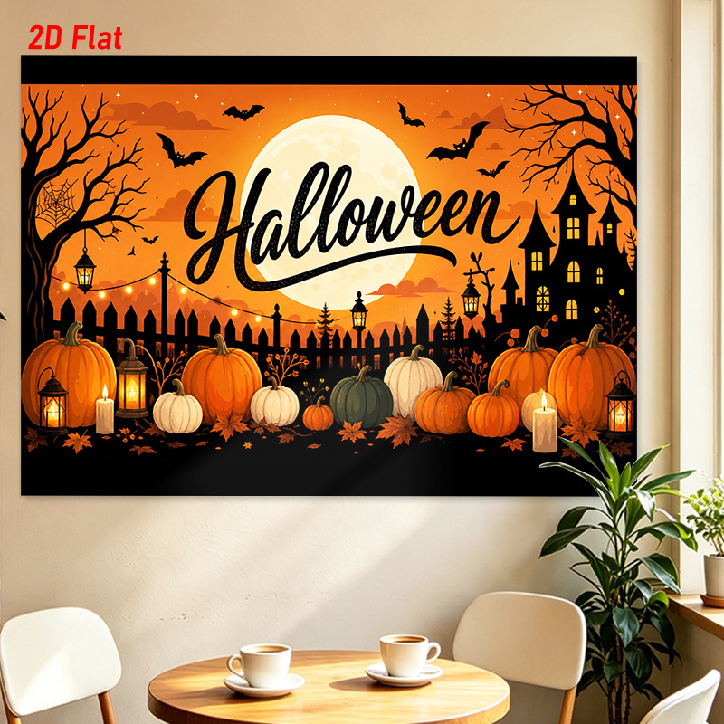 Pumpkin Lantern Halloween - Осенний гобелен с изображением тыквенного замка