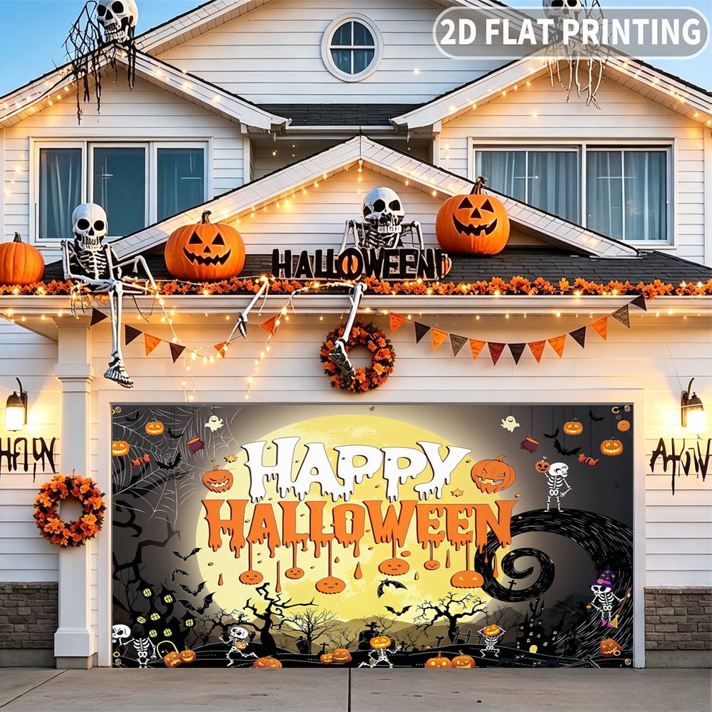 Halloween Skeleton Decoration - 1 шт. 2D плоский баннер для