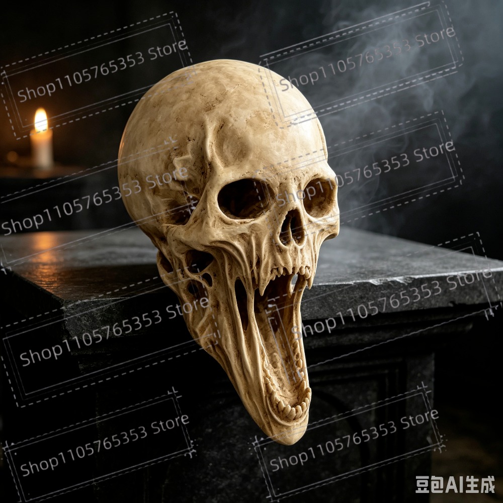 Halloween Skeleton Decoration - Готическая статуя кричащего черепа, ужасающая скульптура