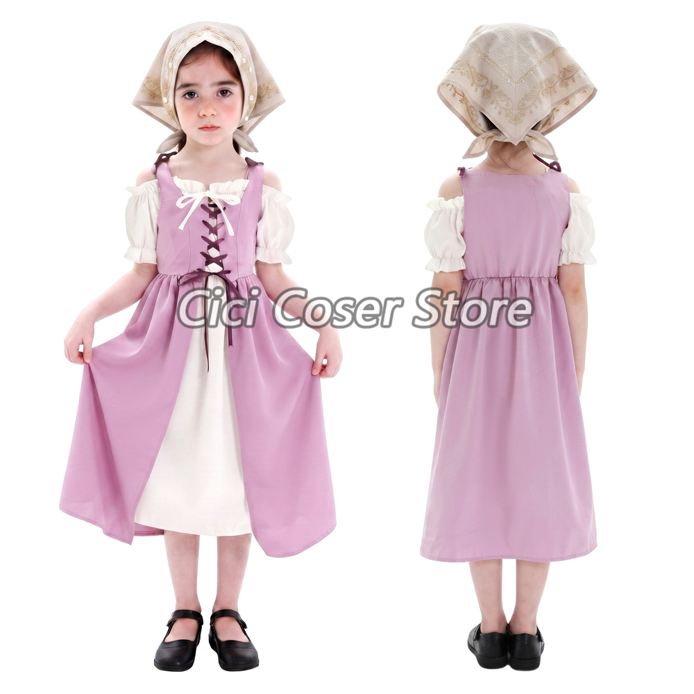 Halloween Costume Kids - Детский средневековый костюм для девочек, винтажное
