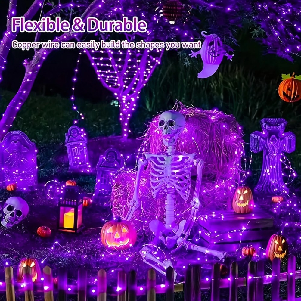 Halloween Led String Lights Orange - 1 шт. 12-метровая гирлянда на солнечных