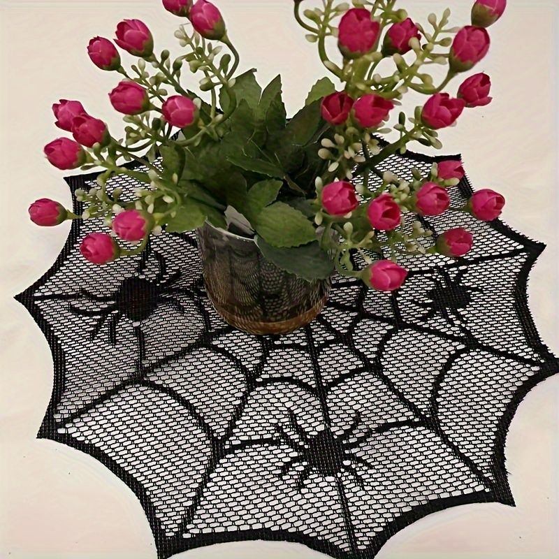 Spider Web Halloween Decoration - Салфетка-дорожка VIKAMA на Хэллоуин с черным