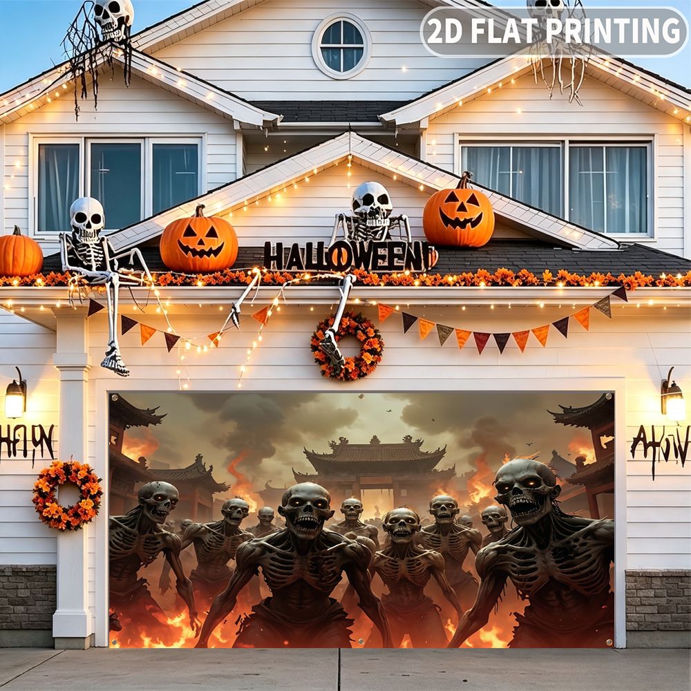 Halloween Skeleton Decoration - 1 шт. 2D плоский баннер для