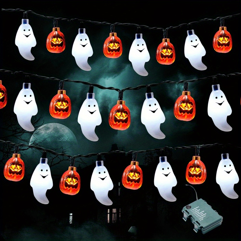 Halloween Led String Lights Orange - Светодиодная гирлянда на батарейках в виде