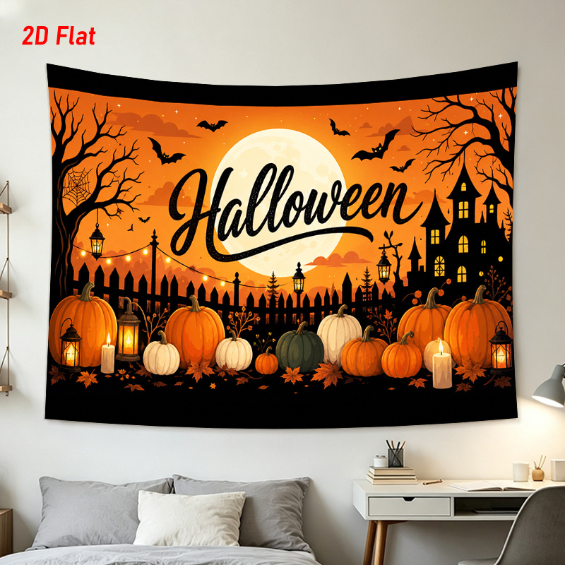 Осенний гобелен с изображением – обзор и цена Pumpkin Lantern Halloween