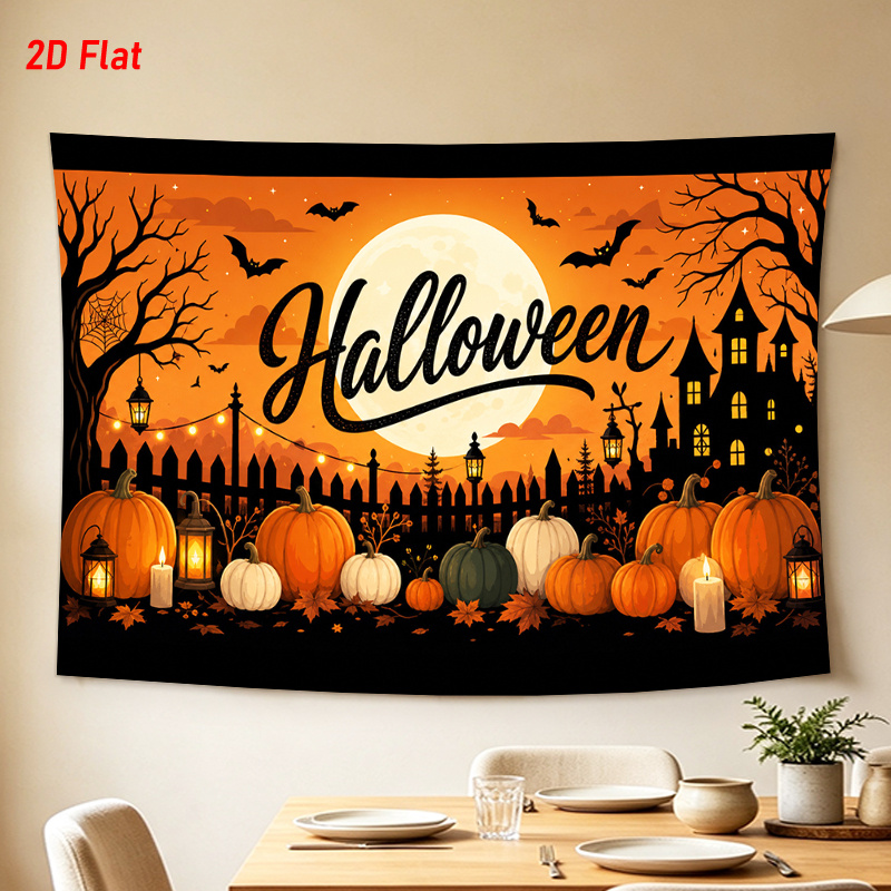 Осенний гобелен с изображением – обзор и цена Pumpkin Lantern Halloween