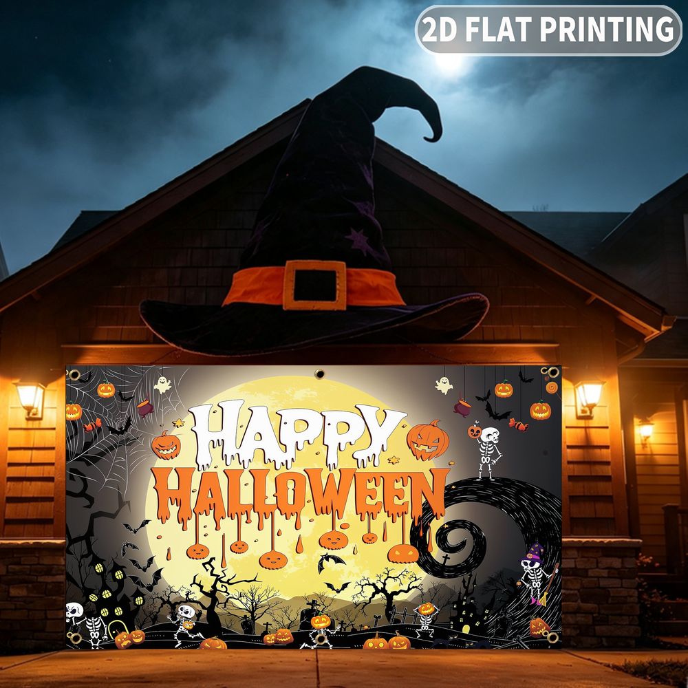1 шт. 2D плоский баннер для Хэ – обзор и цена Halloween Skeleton Decoration