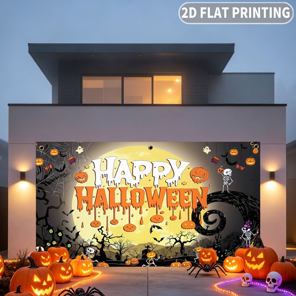 1 шт. 2D плоский баннер для Хэ – обзор и цена Halloween Skeleton Decoration