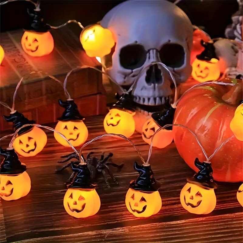 Гирлянда-фонарики на Хэллоуин  – обзор и цена Halloween Led String Lights Orange