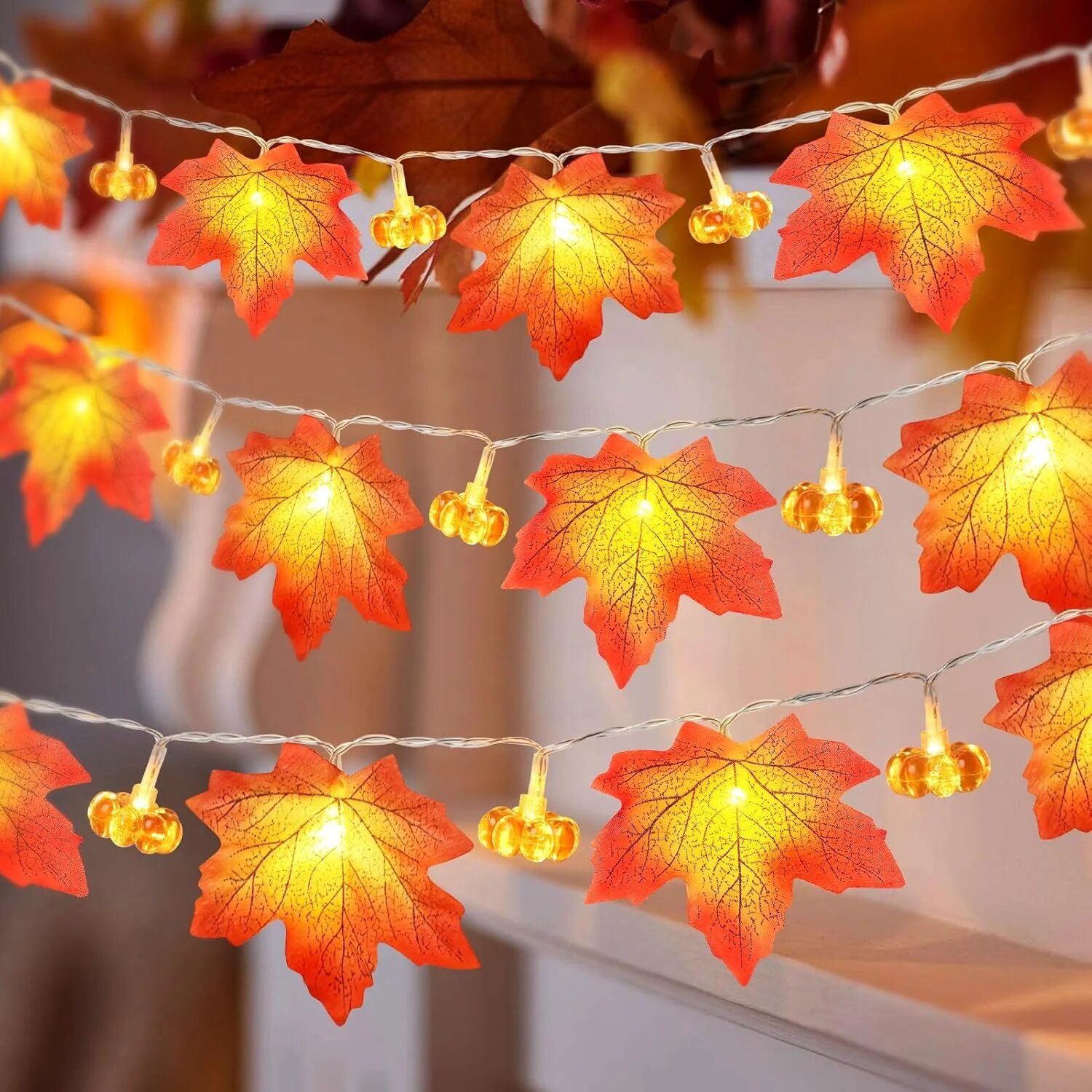 Гирлянда на Хэллоуин с тыквами – обзор и цена Halloween Led String Lights Orange