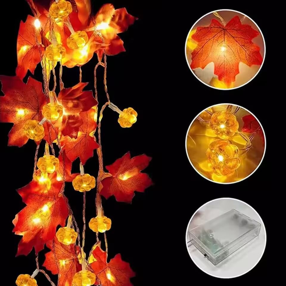 Гирлянда на Хэллоуин с тыквами – обзор и цена Halloween Led String Lights Orange