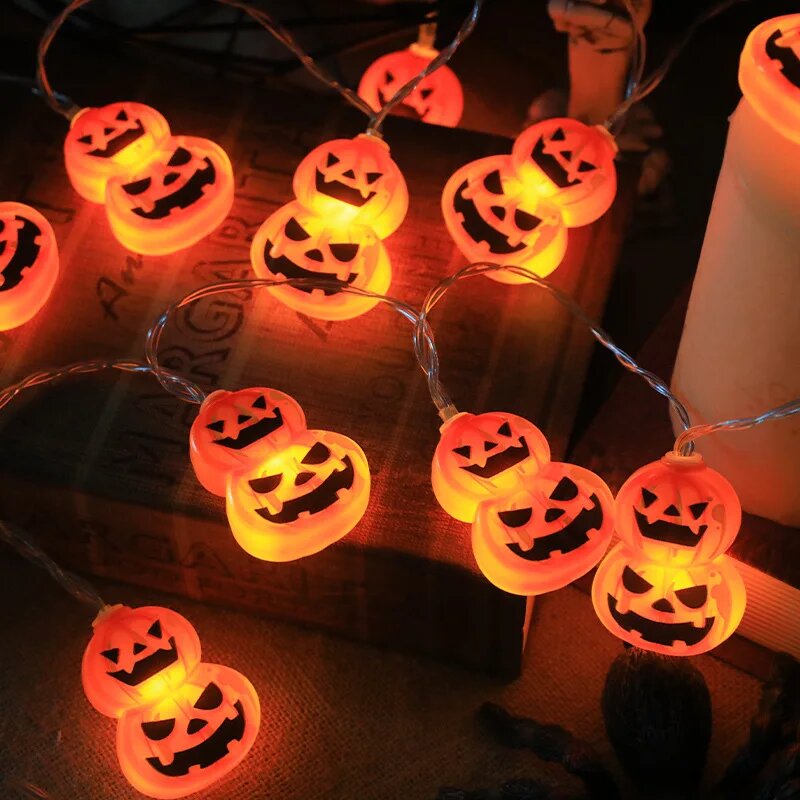 Светодиодные гирлянды на батар – обзор и цена Halloween Led String Lights Orange