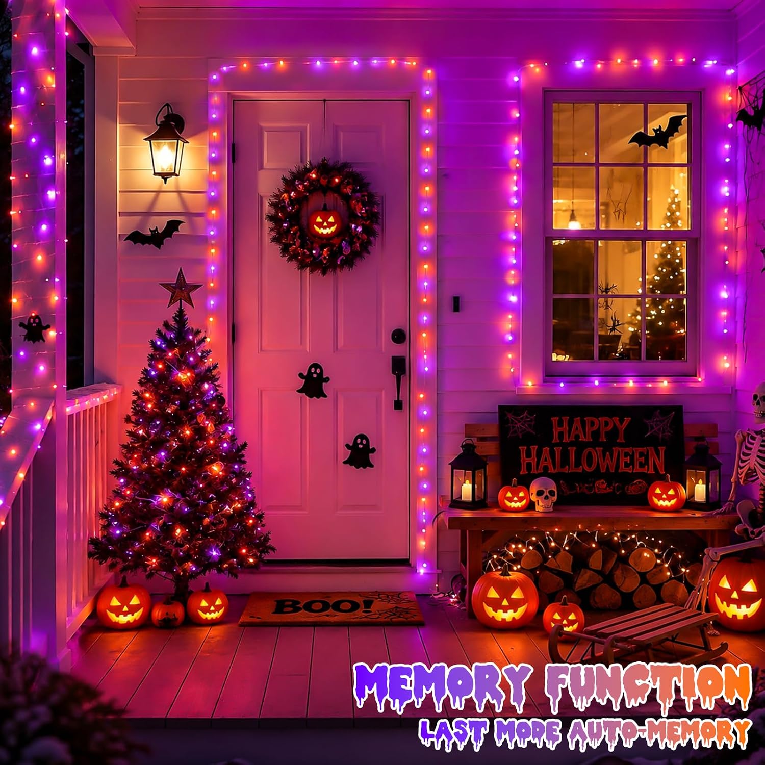 Светодиодные гирлянды на солне – обзор и цена Halloween Led String Lights Orange