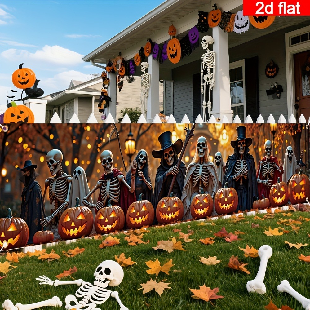 Хэллоуинский баннер с изображе – обзор и цена Halloween Skeleton Decoration
