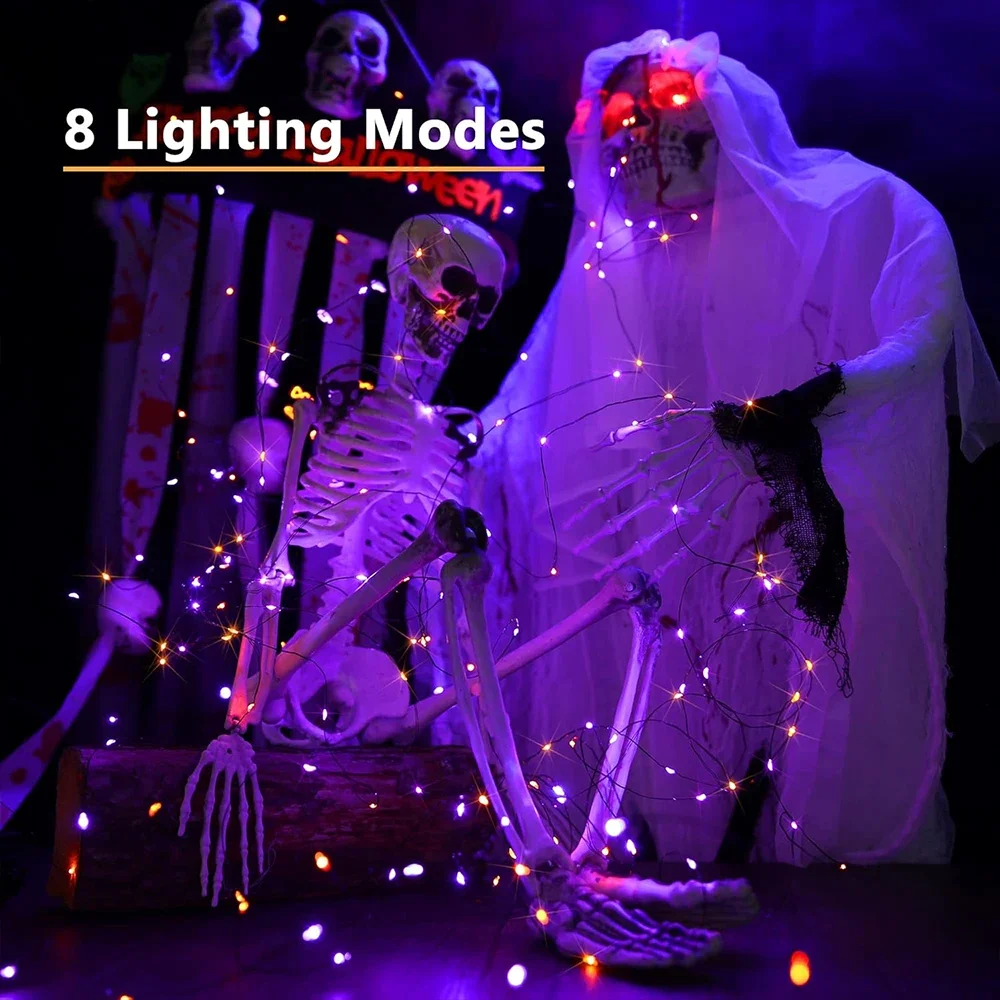 Гирлянда из медной проволоки,  – обзор и цена Halloween Led String Lights Orange