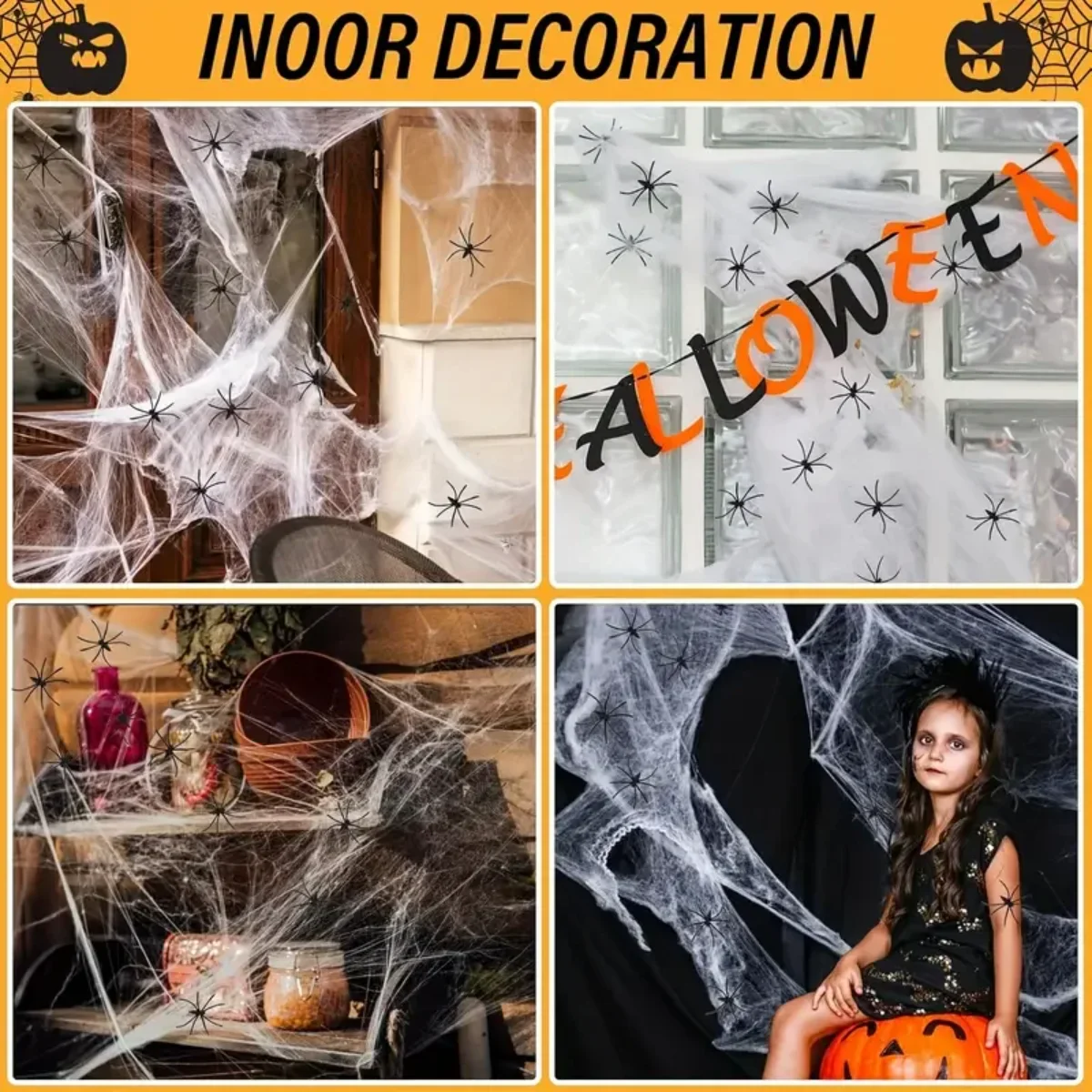 1-20 шт. Хэллоуинские украшени – обзор и цена Spider Web Halloween Decoration