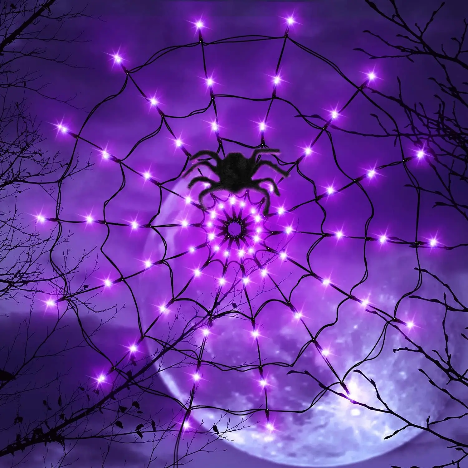 Светодиодная гирлянда на Хэлло – обзор и цена Spider Web Halloween Decoration