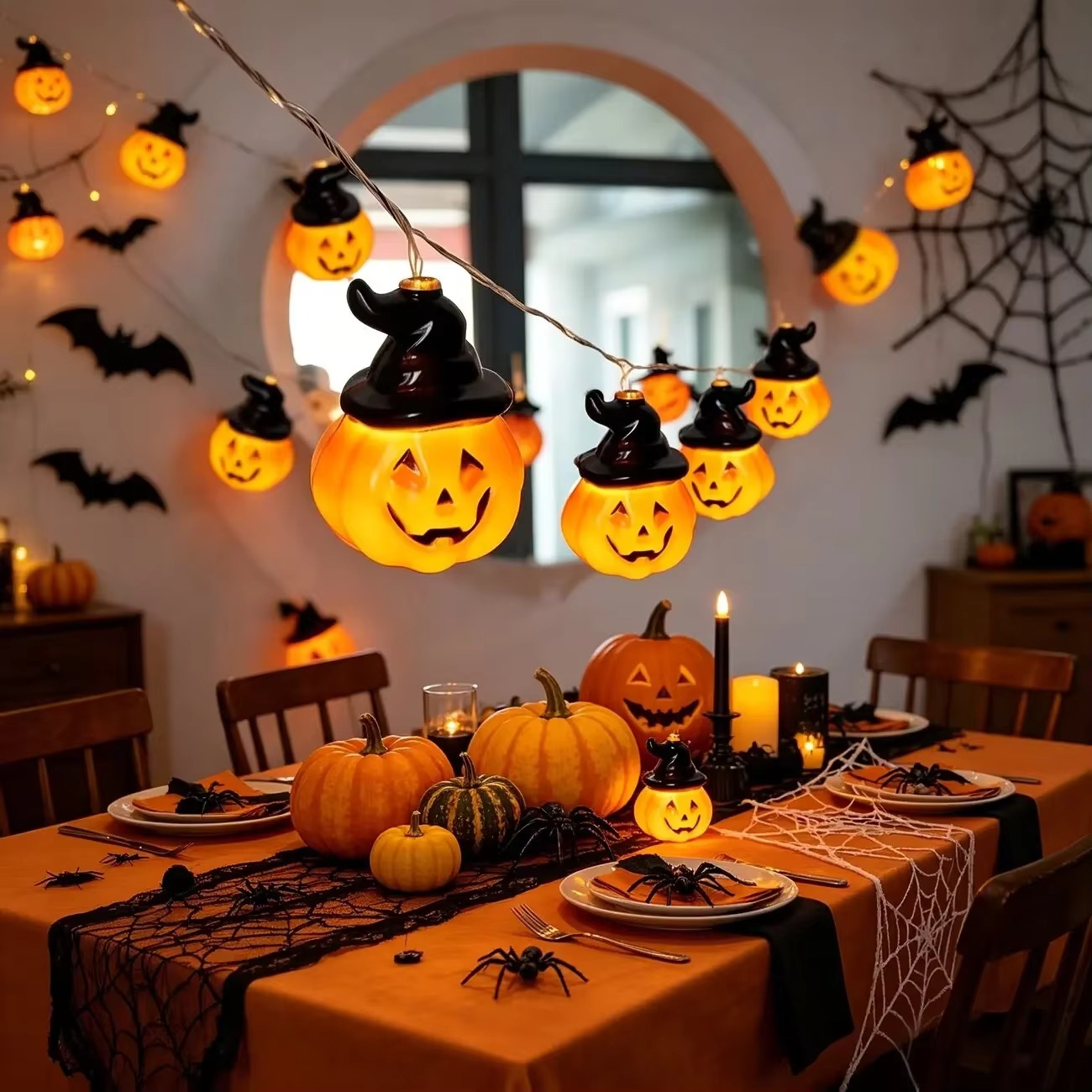Гирлянда в виде ведьминого шля – обзор и цена Halloween Led String Lights Orange
