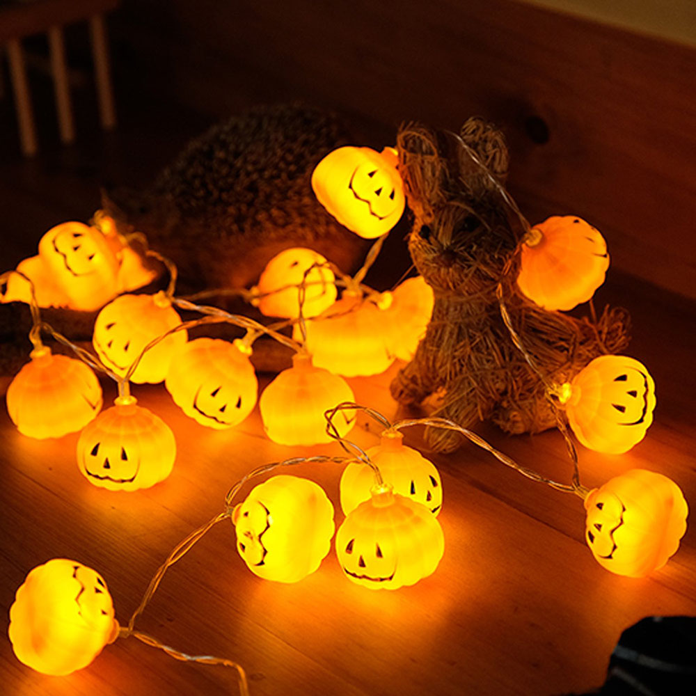 Хэллоуин 3D тыква светодиодные – обзор и цена Halloween Led String Lights Orange