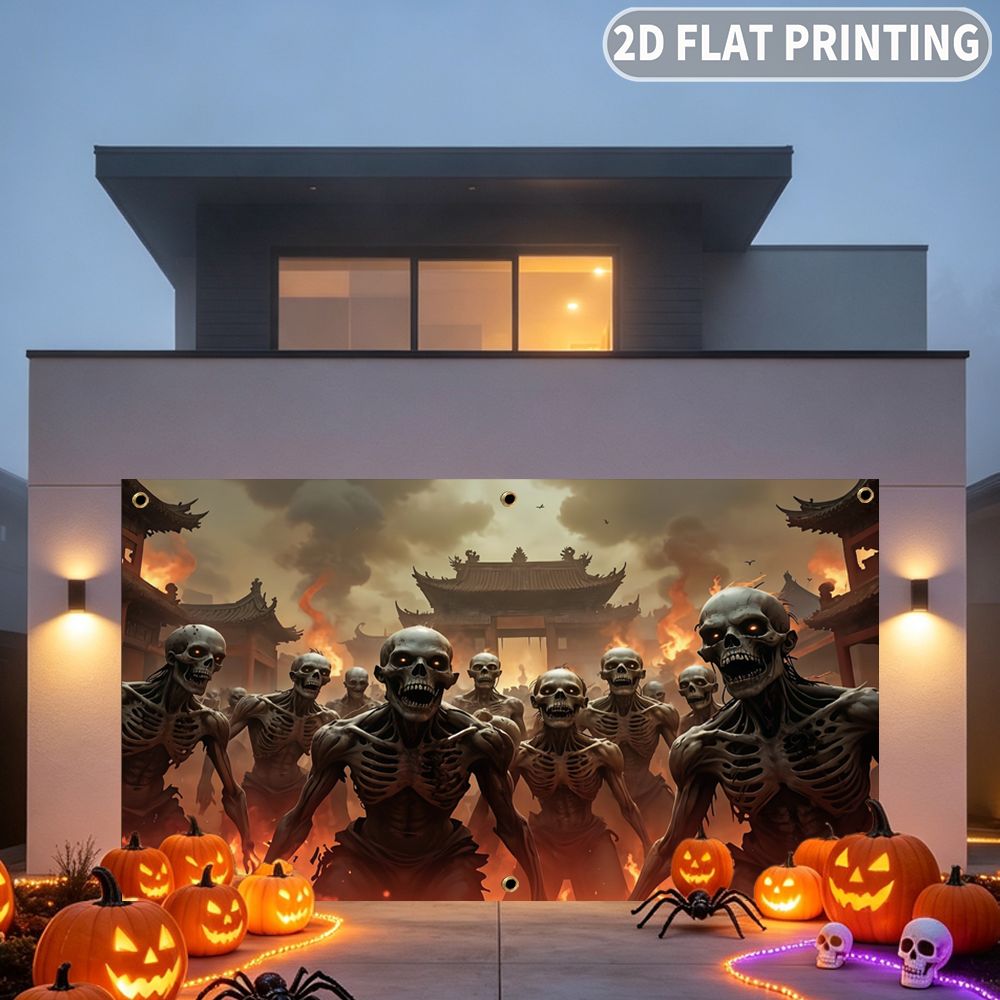 1 шт. 2D плоский баннер для Хэ – обзор и цена Halloween Skeleton Decoration