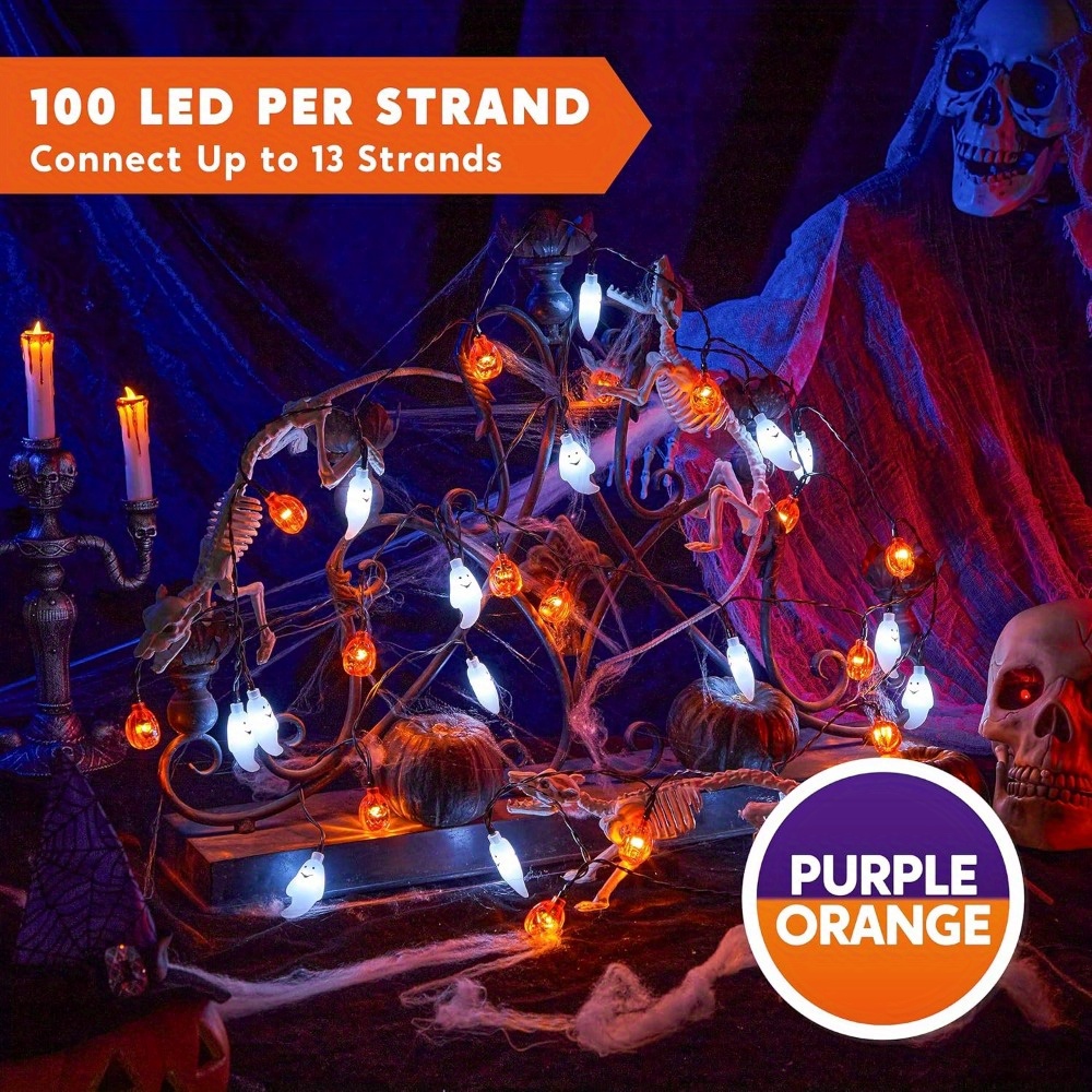 Светодиодная гирлянда на батар – обзор и цена Halloween Led String Lights Orange