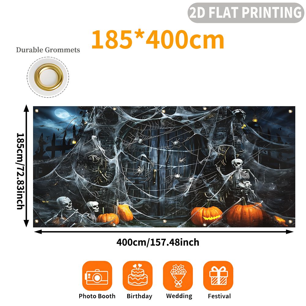 1 шт. 2D плоский баннер для Хэ – обзор и цена Halloween Skeleton Decoration