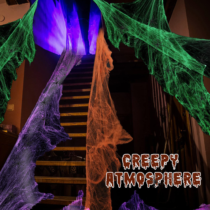 Декор для Хэллоуина: белая пау – обзор и цена Spider Web Halloween Decoration