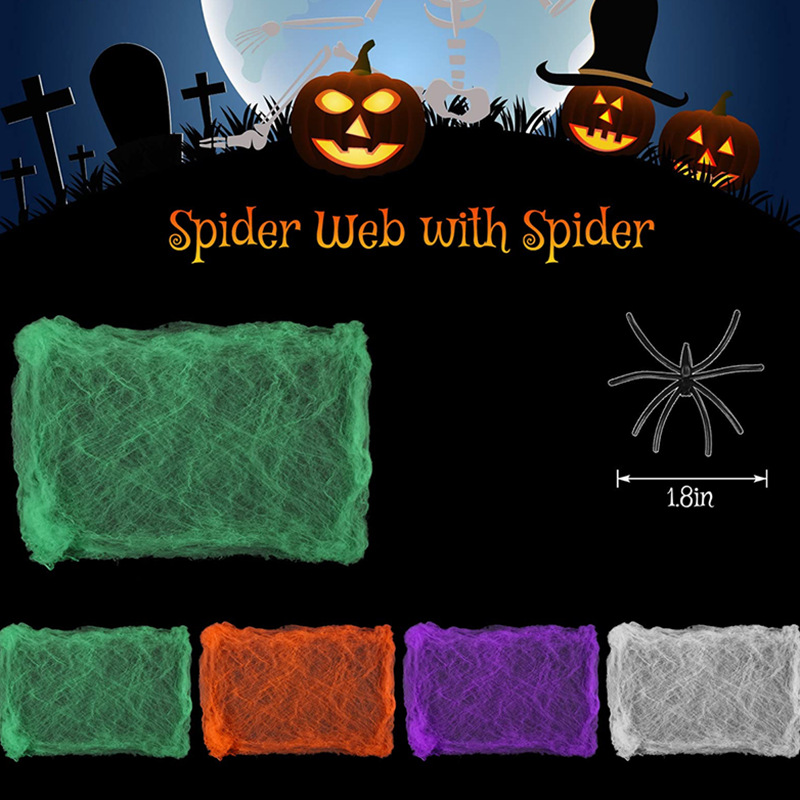 Декор для Хэллоуина: белая пау – обзор и цена Spider Web Halloween Decoration